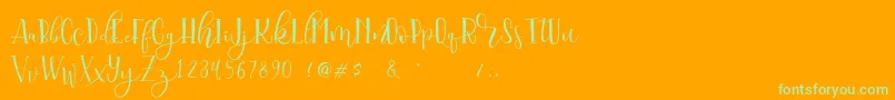 Serangkai DEMO Font – Green Fonts on Orange Background