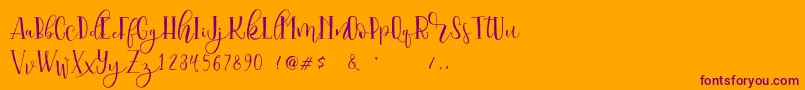 Serangkai DEMO-Schriftart – Violette Schriften auf orangefarbenem Hintergrund