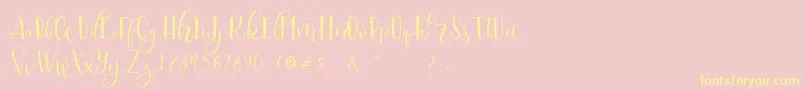 Serangkai DEMO Font – Yellow Fonts on Pink Background