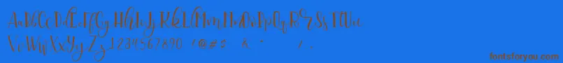 Serangkai DEMO-Schriftart – Braune Schriften auf blauem Hintergrund