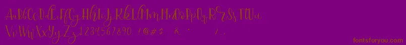 Serangkai DEMO-Schriftart – Braune Schriften auf violettem Hintergrund