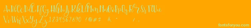 Serangkai DEMO-Schriftart – Grüne Schriften auf orangefarbenem Hintergrund