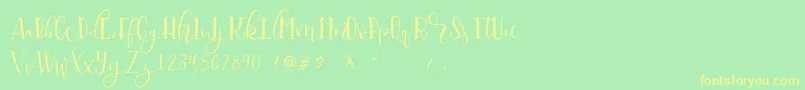 Serangkai DEMO Font – Yellow Fonts on Green Background