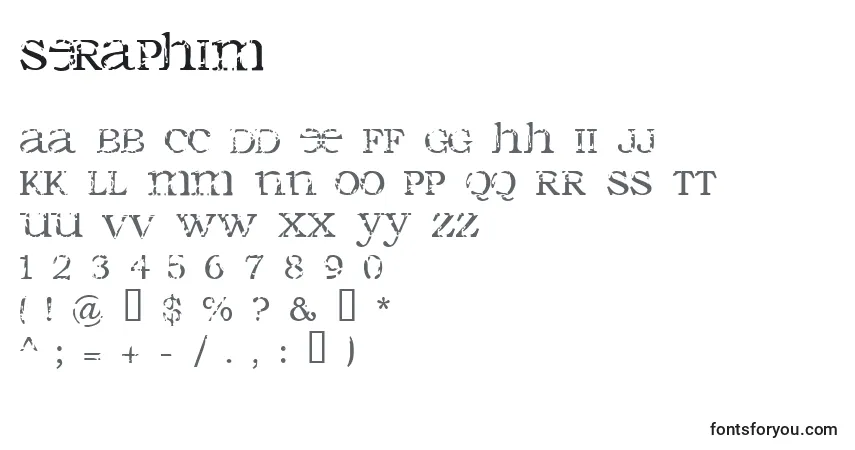 Czcionka SERAPHIM (140017) – alfabet, cyfry, specjalne znaki