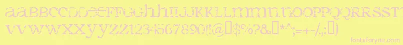 SERAPHIM Font – Pink Fonts on Yellow Background