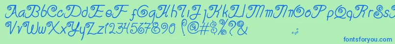 Serasa Regular-fontti – siniset fontit vihreällä taustalla