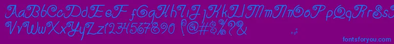 Serasa Regular-Schriftart – Blaue Schriften auf violettem Hintergrund