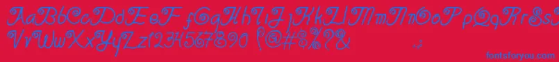Serasa Regular-Schriftart – Blaue Schriften auf rotem Hintergrund