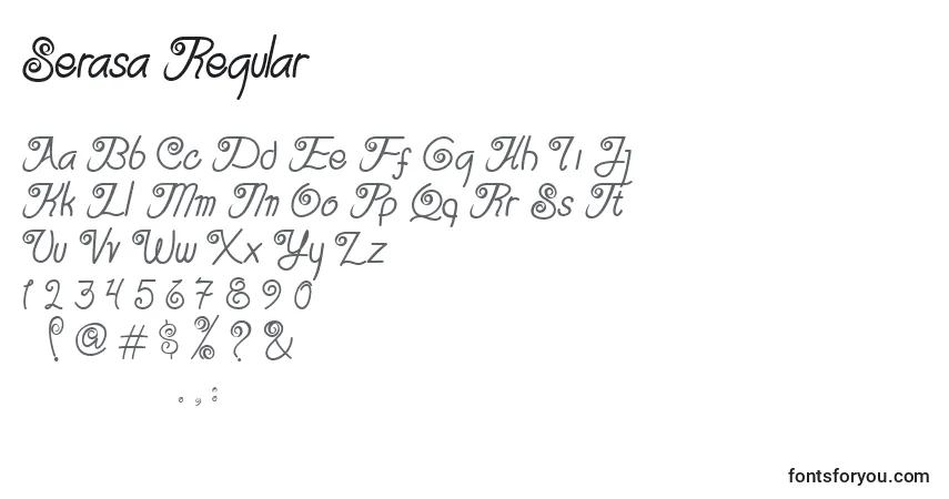 Шрифт Serasa Regular (140019) – алфавит, цифры, специальные символы