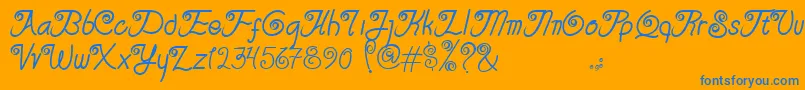 Serasa Regular-Schriftart – Blaue Schriften auf orangefarbenem Hintergrund