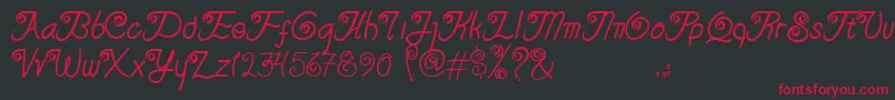 フォントSerasa Regular – 黒い背景に赤い文字