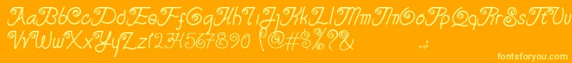 Serasa Regular-Schriftart – Gelbe Schriften auf orangefarbenem Hintergrund