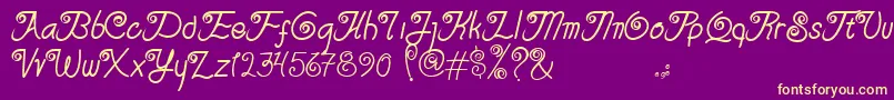 Serasa Regular Font – Yellow Fonts on Purple Background