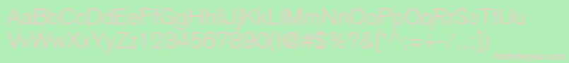 BasiccommercialLtLight Font – Pink Fonts on Green Background