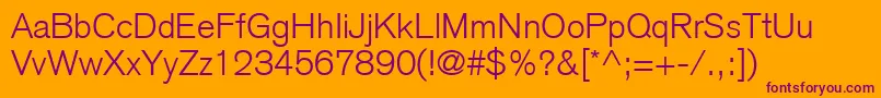 BasiccommercialLtLight Font – Purple Fonts on Orange Background
