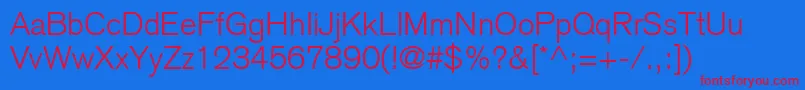 BasiccommercialLtLight Font – Red Fonts on Blue Background