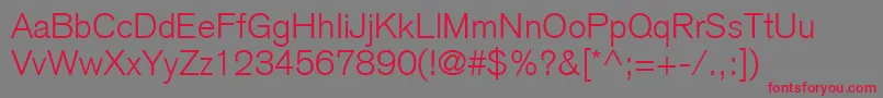 フォントBasiccommercialLtLight – 赤い文字の灰色の背景