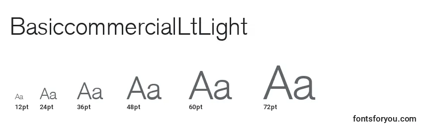 BasiccommercialLtLight Font Sizes