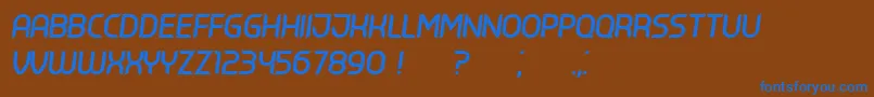 Serbia Italic Font – Blue Fonts on Brown Background