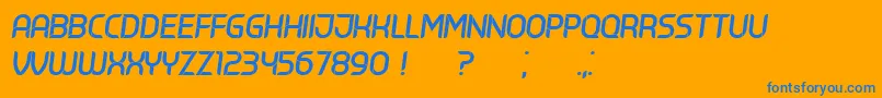Serbia Italic Font – Blue Fonts on Orange Background