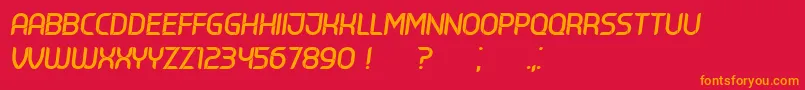 Serbia Italic Font – Orange Fonts on Red Background