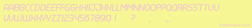 Serbia Italic Font – Pink Fonts on Yellow Background