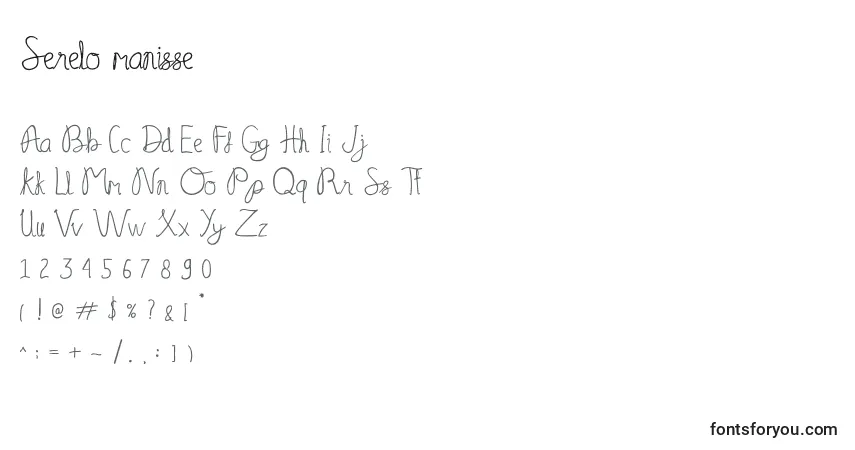 Czcionka Serelo manisse – alfabet, cyfry, specjalne znaki