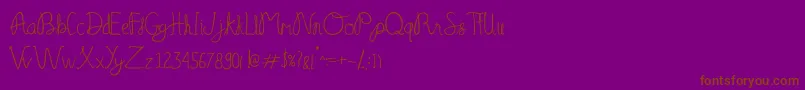 Serelo manisse-Schriftart – Braune Schriften auf violettem Hintergrund