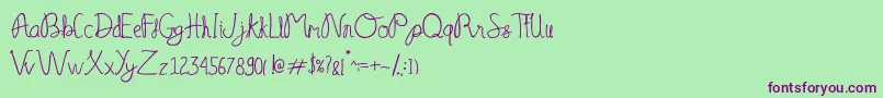 Serelo manisse Font – Purple Fonts on Green Background