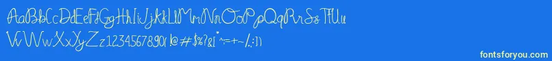 Serelo manisse-Schriftart – Gelbe Schriften auf blauem Hintergrund