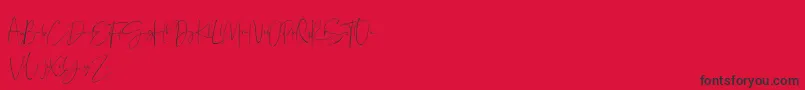 Serenade Demo-fontti – mustat fontit punaisella taustalla