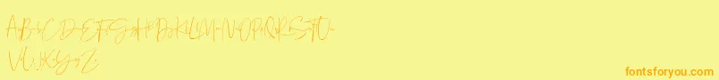 Serenade Demo Font – Orange Fonts on Yellow Background