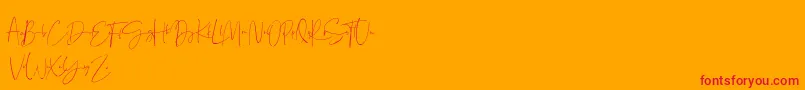 Serenade Demo Font – Red Fonts on Orange Background