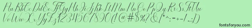 フォントSerendipity – 緑の背景に黒い文字