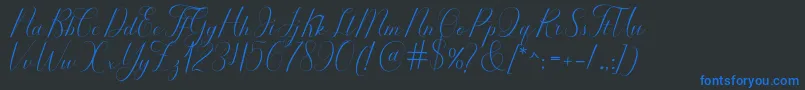 Serendipity-Schriftart – Blaue Schriften auf schwarzem Hintergrund