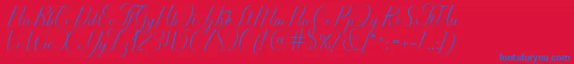 Serendipity Font – Blue Fonts on Red Background