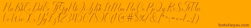 Serendipity-Schriftart – Braune Schriften auf orangefarbenem Hintergrund