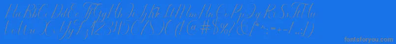 Serendipity-Schriftart – Graue Schriften auf blauem Hintergrund