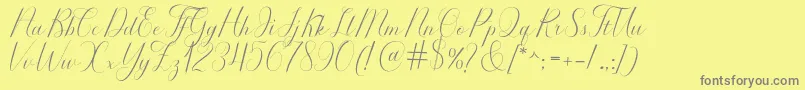Fonte Serendipity – fontes cinzas em um fundo amarelo