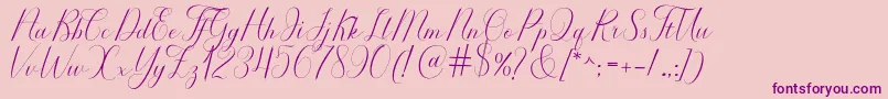 Fonte Serendipity – fontes roxas em um fundo rosa