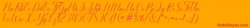 Serendipity Font – Red Fonts on Orange Background