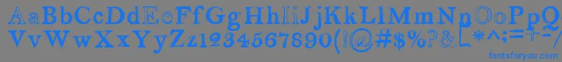 フォントserendipity – 灰色の背景に青い文字