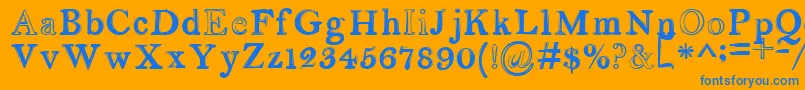 serendipity Font – Blue Fonts on Orange Background