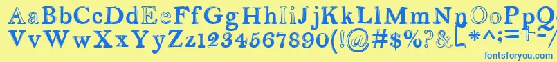 serendipity Font – Blue Fonts on Yellow Background