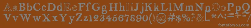 フォントserendipity – 茶色の背景に灰色の文字