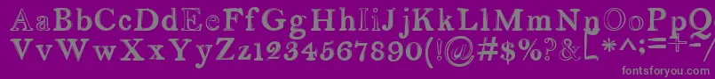 フォントserendipity – 紫の背景に灰色の文字