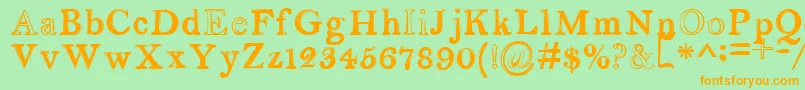 serendipity Font – Orange Fonts on Green Background