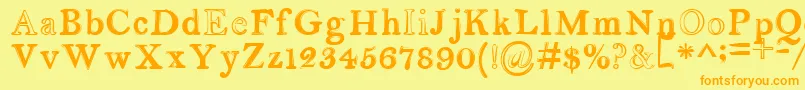 serendipity Font – Orange Fonts on Yellow Background