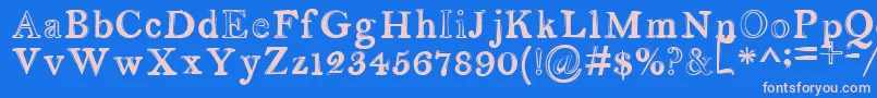 フォントserendipity – ピンクの文字、青い背景