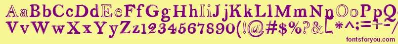 serendipity Font – Purple Fonts on Yellow Background